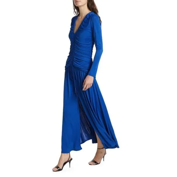 farm rio blue long sleeve midi dress Black Bold Flowers Long Sleeve Midi Dress main image 1